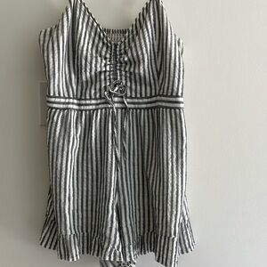 American Eagle Outfitters Black and White Striped Romper